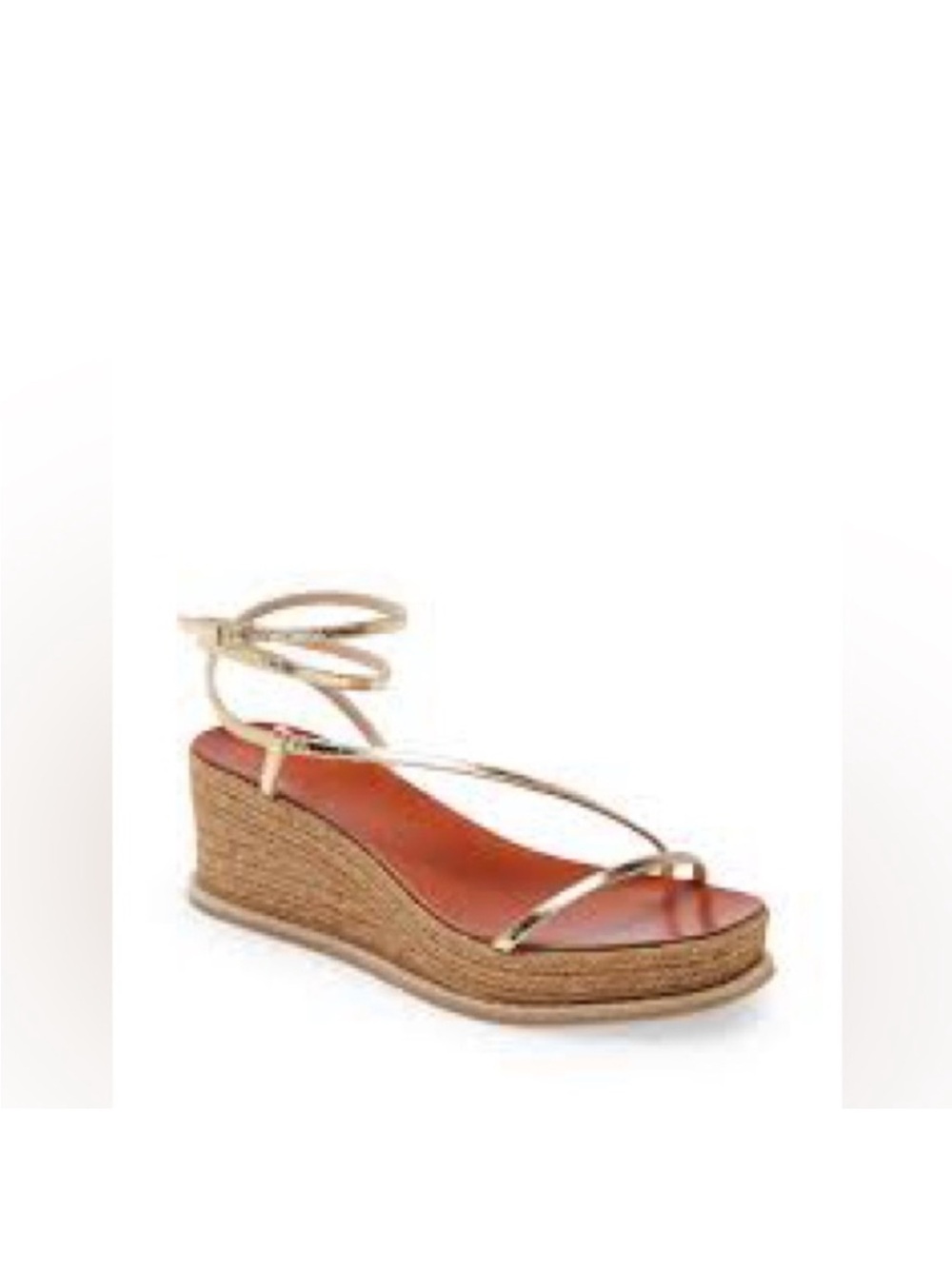 Jimmy Choo ‘The Dive’ Gold Strappy Espadrille Wedge Sandals